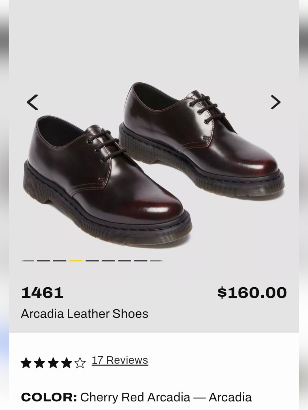 Dr. Martens 1461 Cherry Red Arcadia Burgundy Patent Leather Shoes Men's Size 11